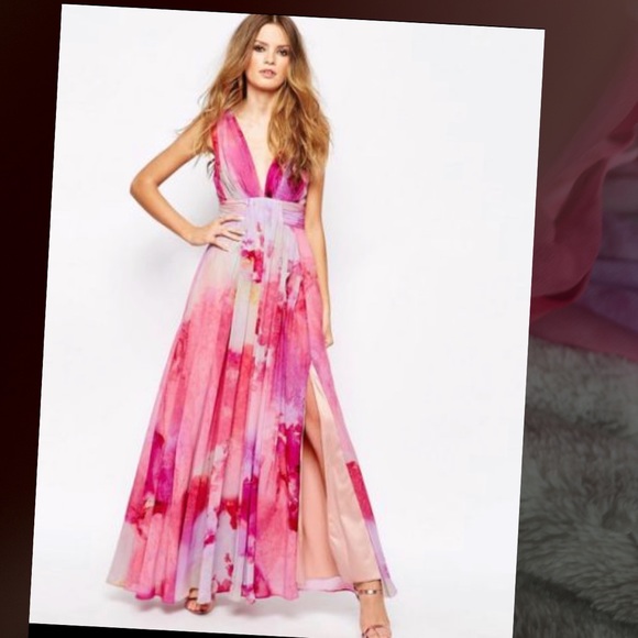 Fame and Partners Long watercolor gown - Picture 2 of 16